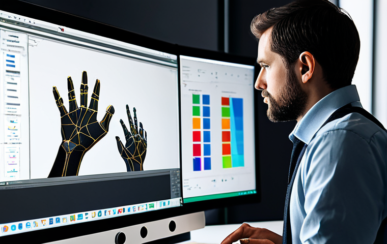 A focused professional artist, fully clothed in appropriate business casual attire, working diligently at a clean, modern workstation. They are deeply engaged with a high-resolution monitor displaying complex 3D modeling software (like Blender or Maya), showing detailed digital sculptures and intricate wireframes. One hand holds a stylus over a graphic tablet, demonstrating precision and artistic control. The background is a well-lit, contemporary creative studio with subtle digital art prints on the walls, conveying an atmosphere of innovation and dedication. perfect anatomy, correct proportions, natural pose, well-formed hands, proper finger count, natural body proportions, professional photography, high quality, safe for work, appropriate content, fully clothed, professional, modest, family-friendly.